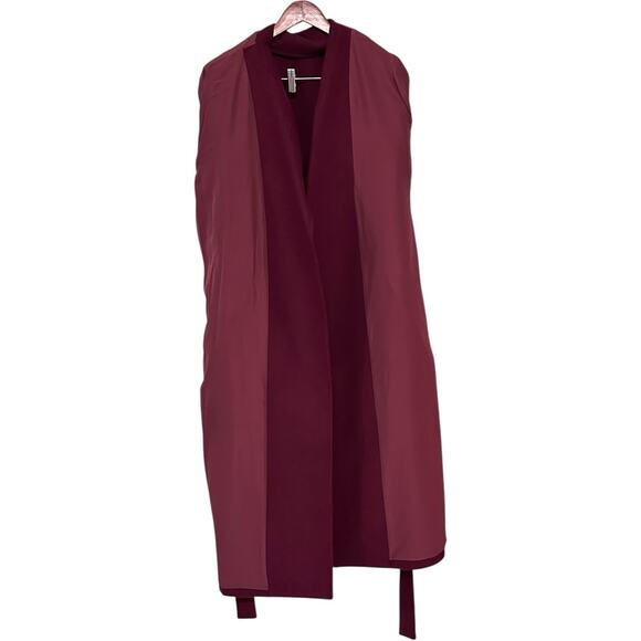 J Crew Coat Women Plus Size 22 Burgundy Wool Blend Belted Wrap Minimalist NWT - Picture 5 of 9
